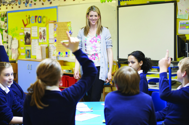 pupils in class iwth teacher